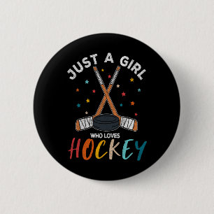 Macaron Rond 5 Cm Juste Une Fille Qui Aime Le Hockey Sur Glace Pour