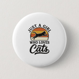 Macaron Rond 5 Cm Juste une fille qui aime les chats Design de chat
