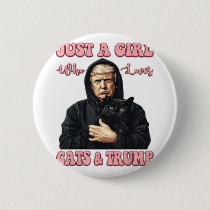 Macaron Rond 5 Cm Juste Une Fille Qui Aime Les Chats Et Trump Drôle