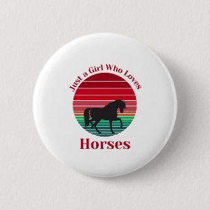 Macaron Rond 5 Cm Juste une fille qui aime les chevaux