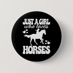 Macaron Rond 5 Cm Juste Une Fille Qui Aime Les Chevaux Cheval Lover