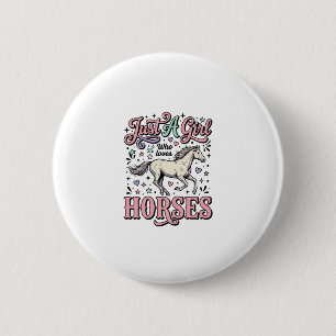Macaron Rond 5 Cm Juste Une Fille Qui Aime Les Chevaux Design Vector