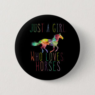 Macaron Rond 5 Cm Juste Une Fille Qui Aime Les Chevaux Équitation Éq