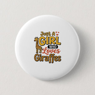 Macaron Rond 5 Cm Juste Une Fille Qui Aime Les Girafes Vintage Vecto