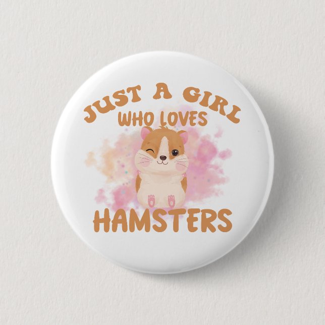 Macaron Rond 5 Cm Juste une fille qui aime les hamsters (Devant)