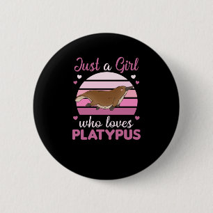 Macaron Rond 5 Cm Juste une fille qui aime les platypus animaux doux