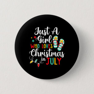 Macaron Rond 5 Cm Juste Une Fille Qui Aime Noël En Juillet Été Être