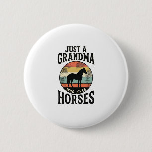 Macaron Rond 5 Cm Juste une grand-mère qui aime les chevaux design v