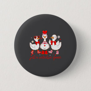 Macaron Rond 5 Cm Juste une oie de la Saint-Valentin Coquette Saint