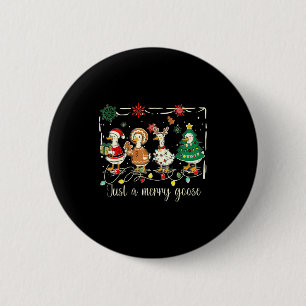 Macaron Rond 5 Cm Juste une oie joyeuse drôle d'oie sainte Noël