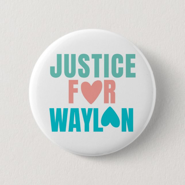 Macaron Rond 5 Cm Justice Pour Bouton Waylon (Devant)