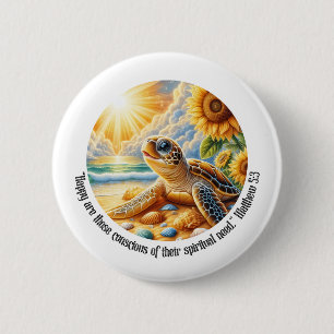 Macaron Rond 5 Cm JW 2026 Texte de l'année Heureuse Tortue Matthieu