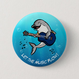 Macaron Rond 5 Cm Kai Dolphin's Musical Bliss Button - 'Let the Musi