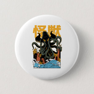 Macaron Rond 5 Cm Kaiju Cthulhu