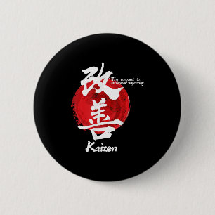 Macaron Rond 5 Cm Kaizen Japonais Améliorer Coffre de concept Callig