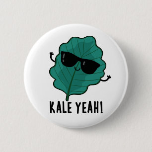 Macaron Rond 5 Cm Kale Ouais Funny Veggie Pun
