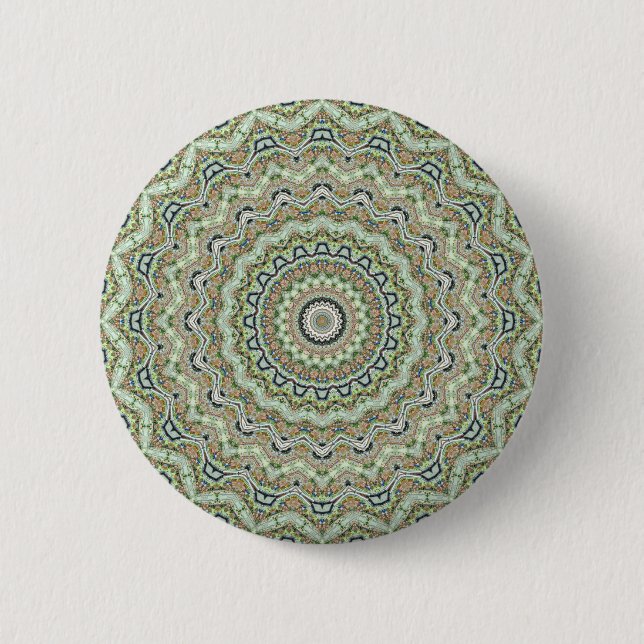 Macaron Rond 5 Cm Kaleidoscope vert (Devant)