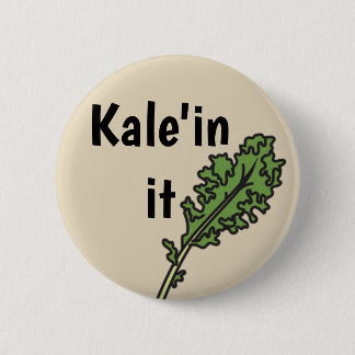Macaron Rond 5 Cm "Kale'in il" bouton végétarien de calembour