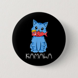 Macaron Rond 5 Cm Kamala Cat Mange Du Poisson Drôle Harris Trump 202