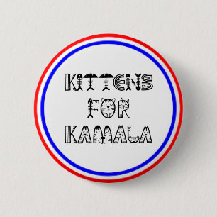 Macaron Rond 5 Cm KAMALA et KITTENS SONT PATRIOTIQUES