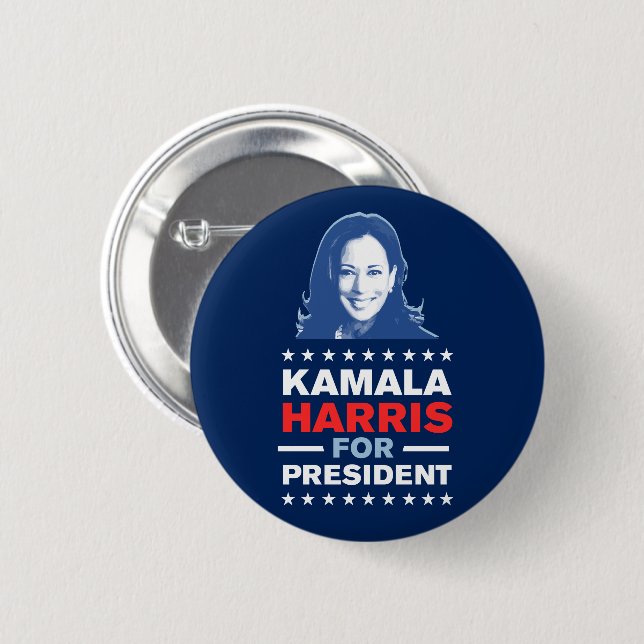 Macaron Rond 5 Cm Kamala Harris 2024 (Devant & derrière)