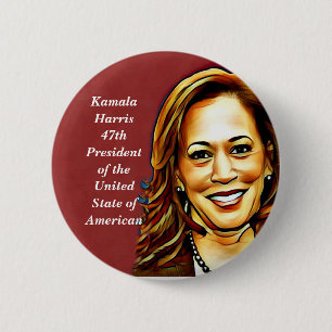 Macaron Rond 5 Cm Kamala Harris-2024_