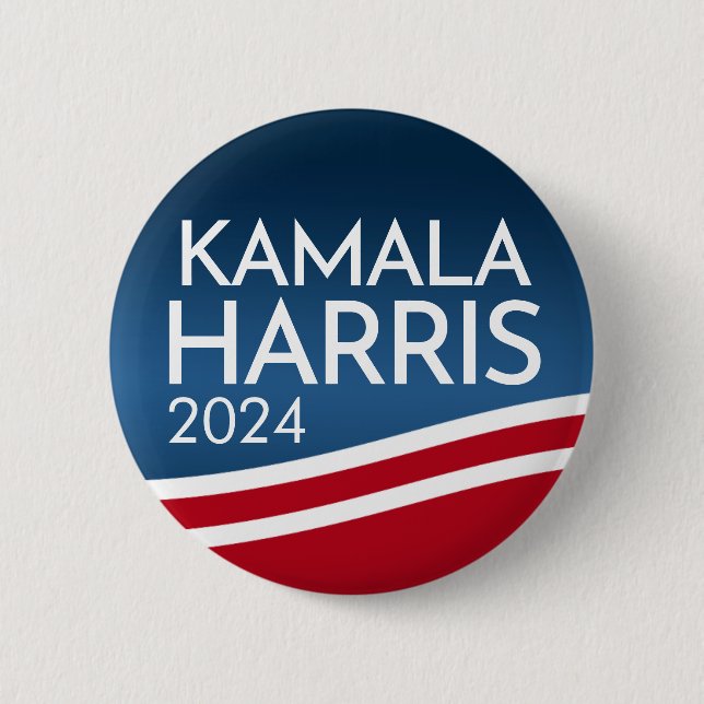 Macaron Rond 5 Cm Kamala Harris 2024 - Bouton moderne de conception  (Devant)