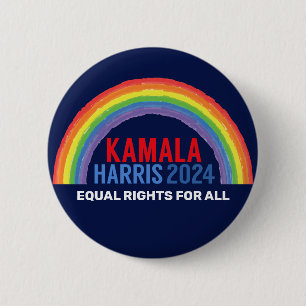 Macaron Rond 5 Cm Kamala Harris 2024 Election Rainbow LGBTQ