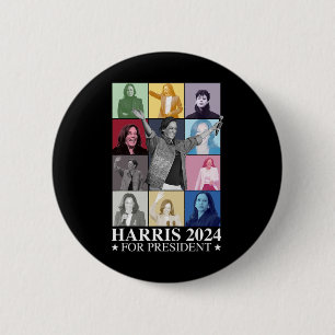 Macaron Rond 5 Cm Kamala Harris 2024 Madame la Présidente Election D