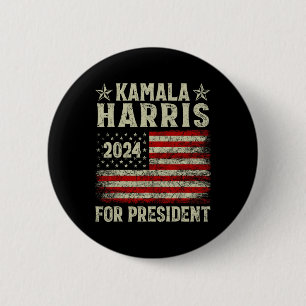 Macaron Rond 5 Cm Kamala Harris 2024 Pour La Campagne Électorale