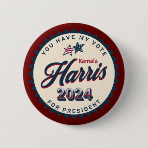 Macaron Rond 5 Cm Kamala Harris 2024 Vous avez mon vote