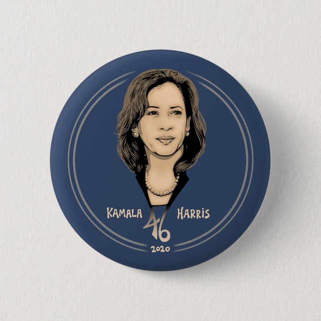 Macaron Rond 5 Cm Kamala Harris 46 (Devant)