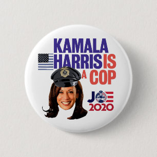 Macaron Rond 5 Cm Kamala Harris est un flic