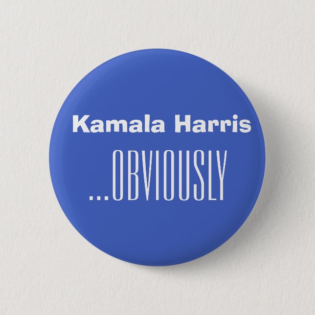 Macaron Rond 5 Cm Kamala Harris...ÉVIDEMMENT (Devant)