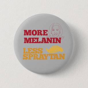 Macaron Rond 5 Cm Kamala Harris pas Trump plus Melanin moins Sprayta