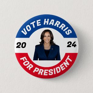 Macaron Rond 5 Cm Kamala Harris personnalisée présidente 2026