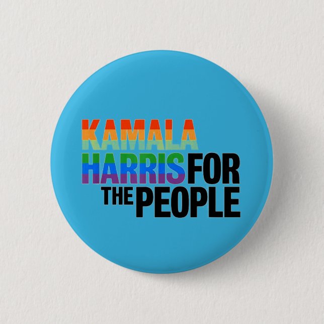 Macaron Rond 5 Cm Kamala Harris Pour Le Peuple (Devant)