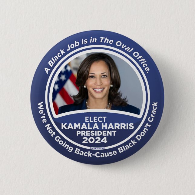 Macaron Rond 5 Cm Kamala Harris pour le président 2024 (Devant)