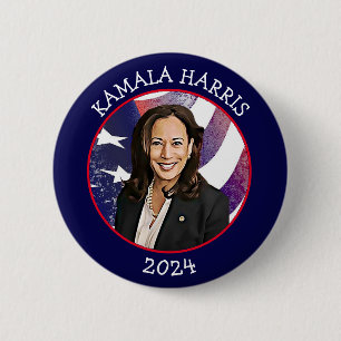 Macaron Rond 5 Cm Kamala Harris pour le président 2024