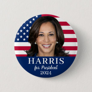 Macaron Rond 5 Cm Kamala Harris Pour Président 2024