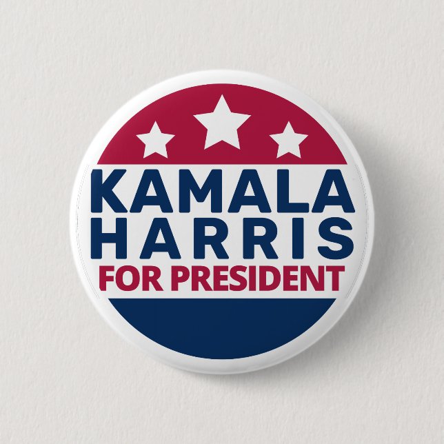 Macaron Rond 5 Cm Kamala Harris Pour Président 2024 Président (Devant)