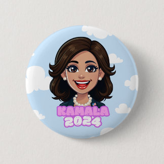 Macaron Rond 5 Cm Kamala Harris Pour Président Button 2024
