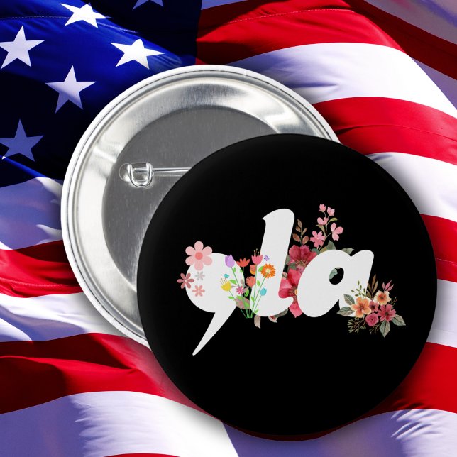 Macaron Rond 5 Cm Kamala Harris Président Flowers - Comma la Floral (Créateur téléchargé)