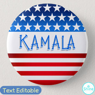 Macaron Rond 5 Cm Kamala Harris Supporter Ventilateurs bénévoles Tex