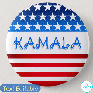 Macaron Rond 5 Cm Kamala Harris Supporter Volontaires Démocrates SWA