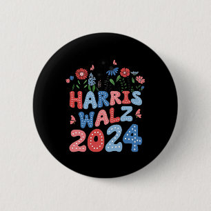 Macaron Rond 5 Cm Kamala Harris Tim Walz