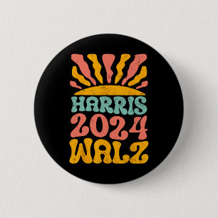 Macaron Rond 5 Cm Kamala Harris Tim Wheimer 2024 Retro Cat Lady Fema