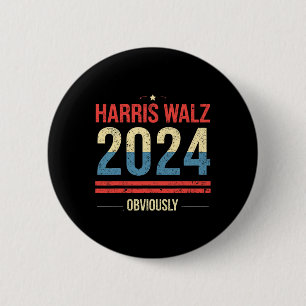 Macaron Rond 5 Cm Kamala Harris Tim Wheimer Évidemment Vêtements Vot