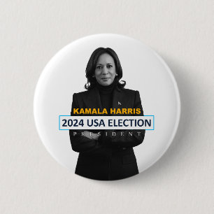 Macaron Rond 5 Cm Kamala Harris USA 2024 Président des élections