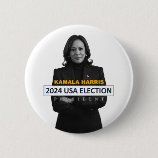 Macaron Rond 5 Cm Kamala Harris USA 2024 Président des élections